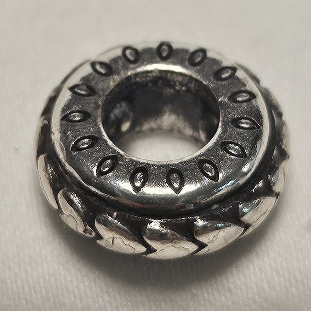 Brighton ABC's Marty Thin Stopper Bead Silver Plated Hearts J94560 EUC